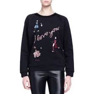 Lanvin Black Sweatshirt with Embroidered Details
